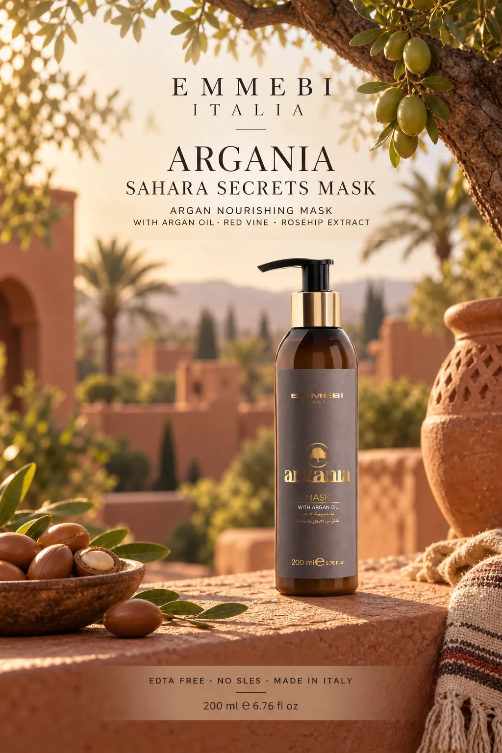 Emmebi Italia Argania Sahara Secrets Mask 200 ml — ARGAN NOURISHING MASK