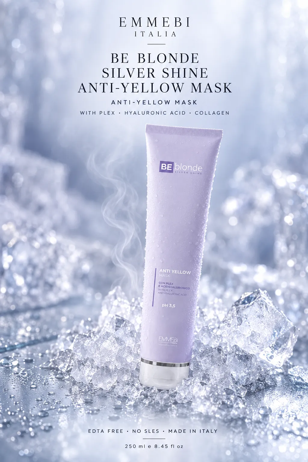 Emmebi Italia Be Blonde Silver Shine Anti-Yellow Mask 250 ml — ANTI-YELLOW MASK