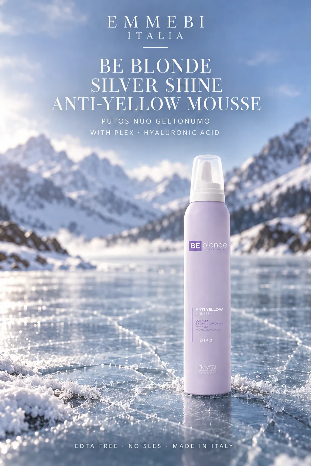 Emmebi Italia Be Blonde Silver Shine Anti-Yellow Mousse — PUTOS NUO GELTONUMO