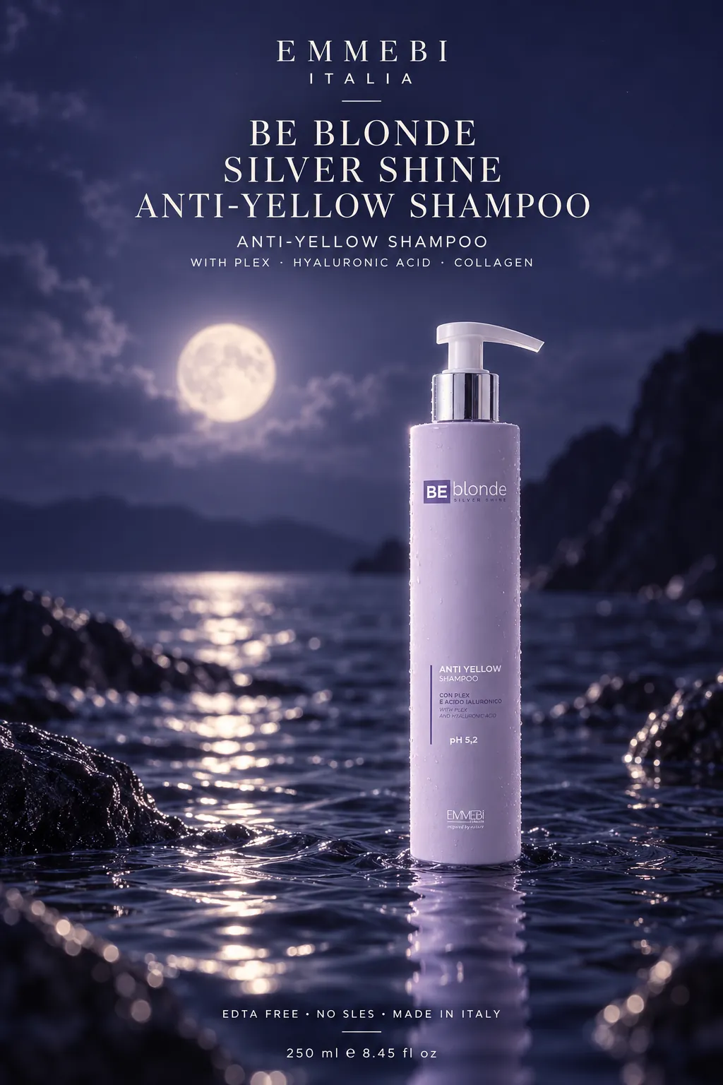 Emmebi Italia Be Blonde Silver Shine Anti-Yellow Shampoo 250 ml — ANTI-YELLOW SHAMPOO
