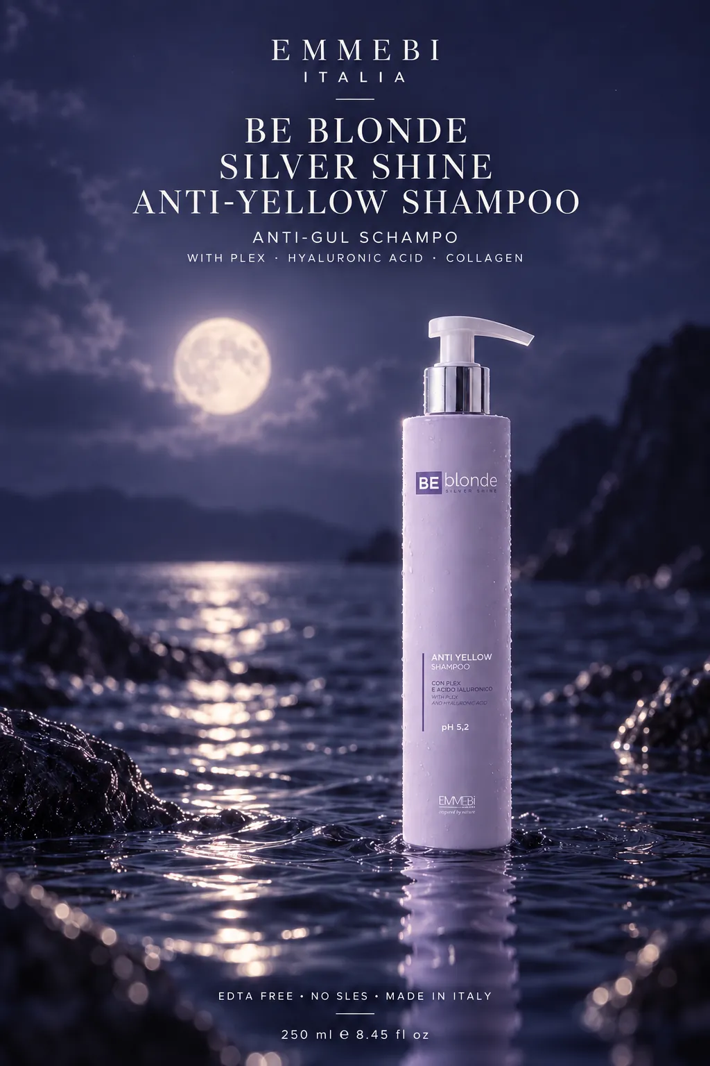 Emmebi Italia Be Blonde Silver Shine Anti-Yellow Shampoo 250 ml — ANTI-GUL SCHAMPO