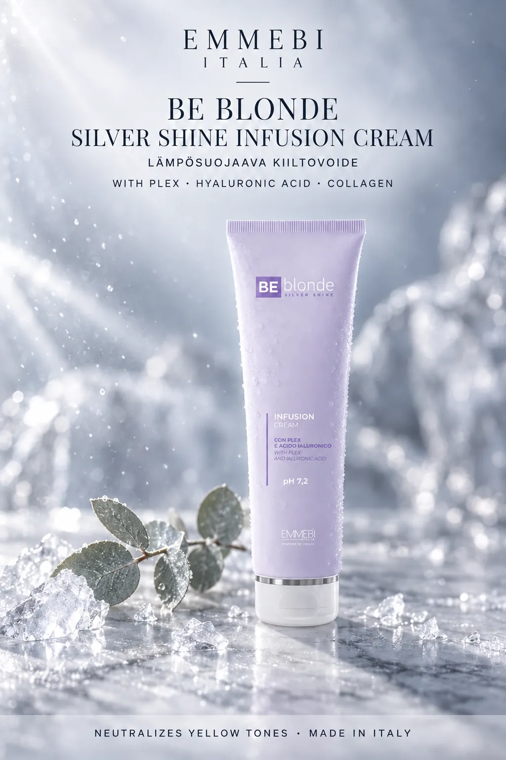 Emmebi Italia BE BLONDE SILVER SHINE INFUSION CREAM — LÄMPÖSUOJAAVA KIILTOVOIDE