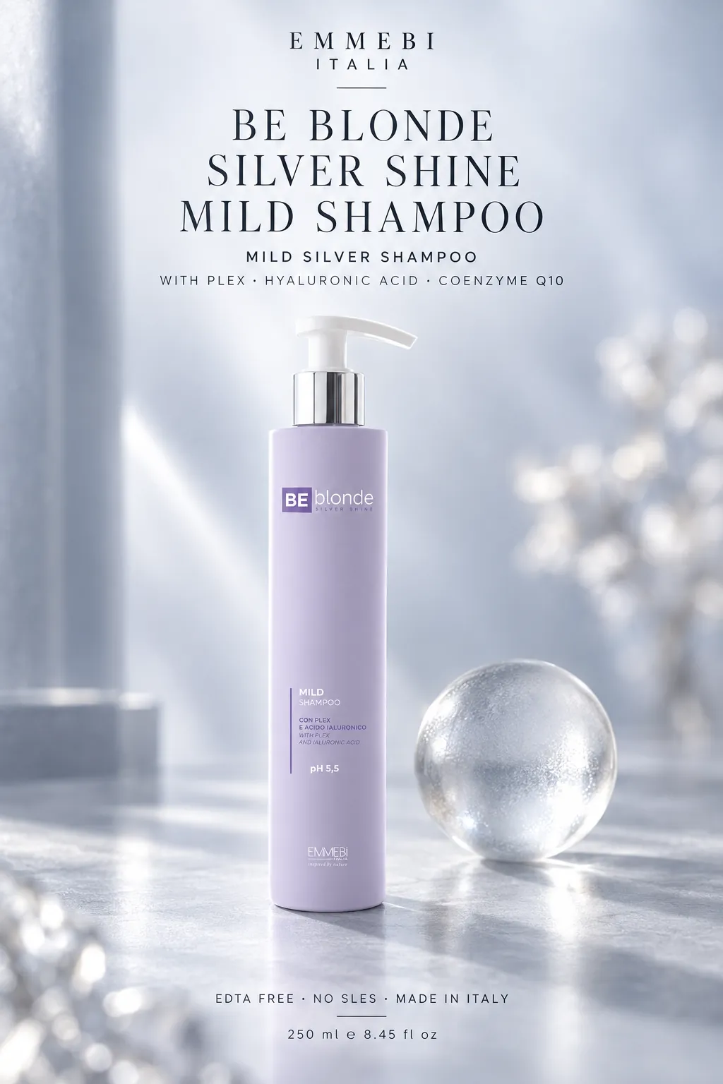 Emmebi Italia Be Blonde Silver Shine Mild Shampoo 250 ml — MILD SILVER SHAMPOO
