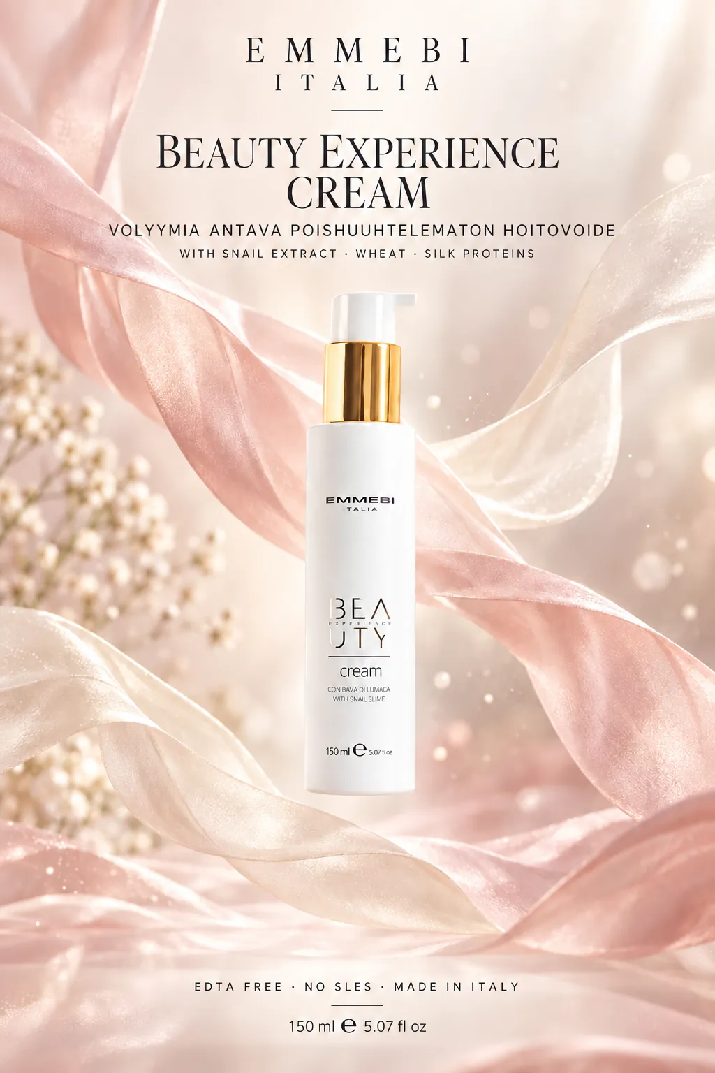 Emmebi Italia Beauty Experience Cream 150 ml — VOLYYMIA ANTAVA POISHUUHTELEMATON HOITOVOIDE