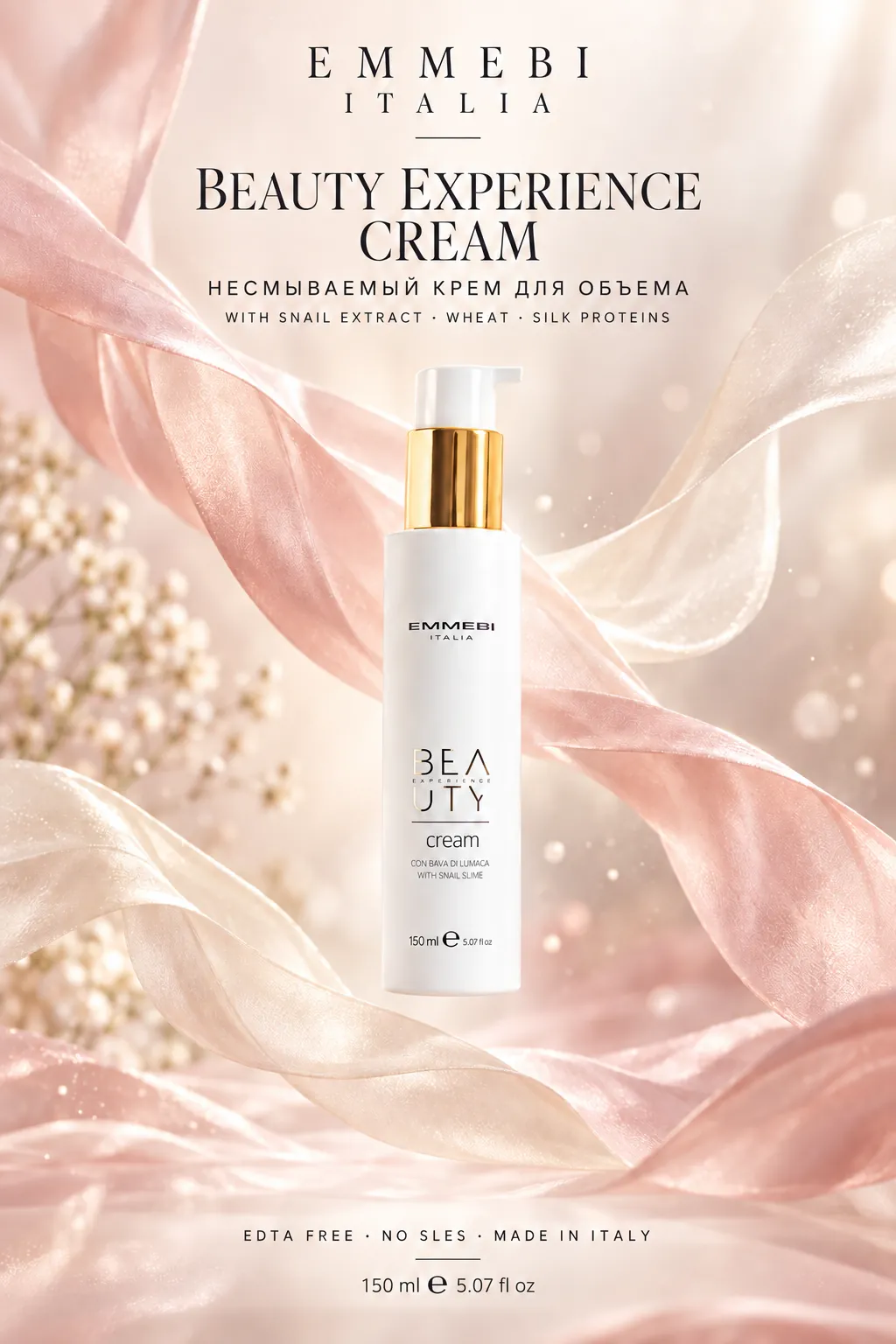 Emmebi Italia Beauty Experience Cream 150 ml — НЕСМЫВАЕМЫЙ КРЕМ ДЛЯ ОБЪЕМА
