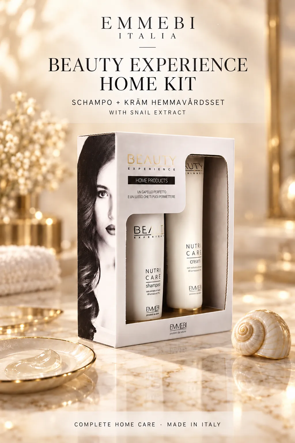 Emmebi Italia BEAUTY EXPERIENCE HOME KIT — SCHAMPO + KRÄM HEMMAVÅRDSSET