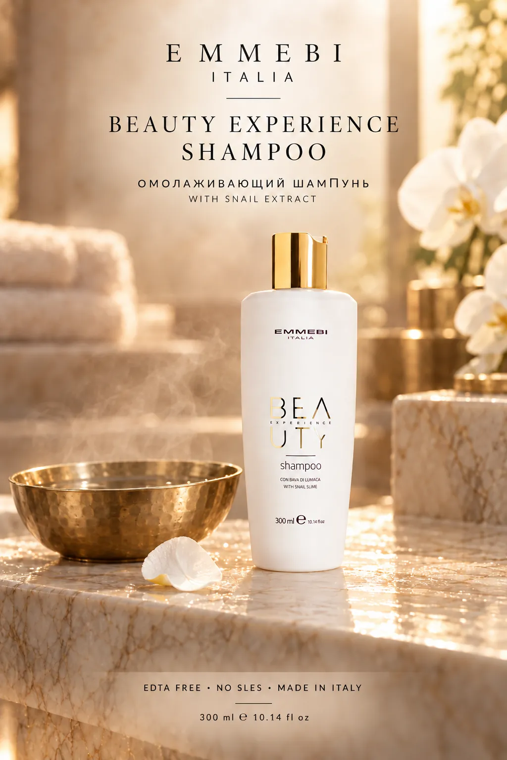 Emmebi Italia Beauty Experience Shampoo 300 ml — ОМОЛАЖИВАЮЩИЙ ШАМПУНЬ