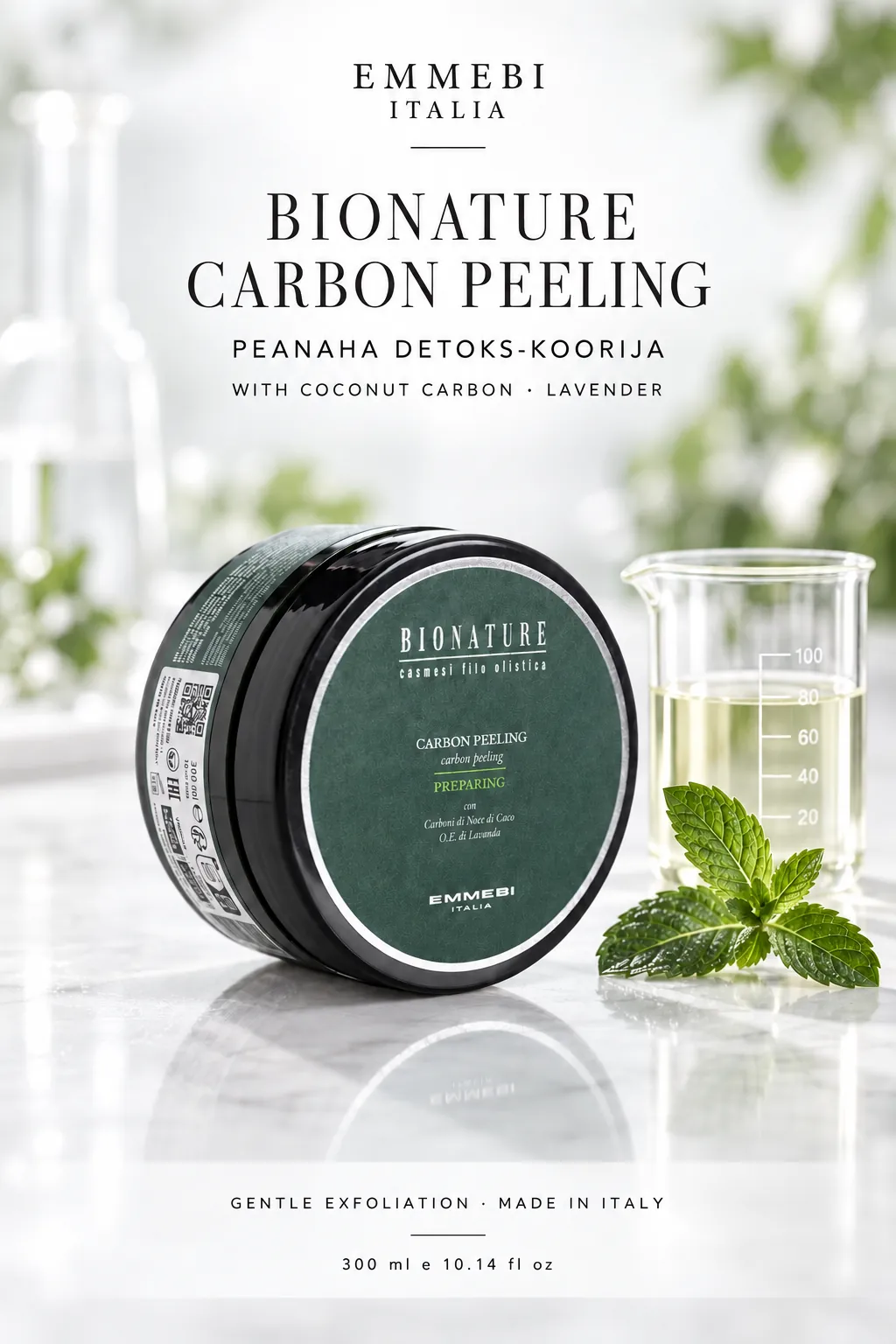 Emmebi Italia BIONATURE CARBON PEELING 300 ml — PEANAHA DETOKS-KOORIJA