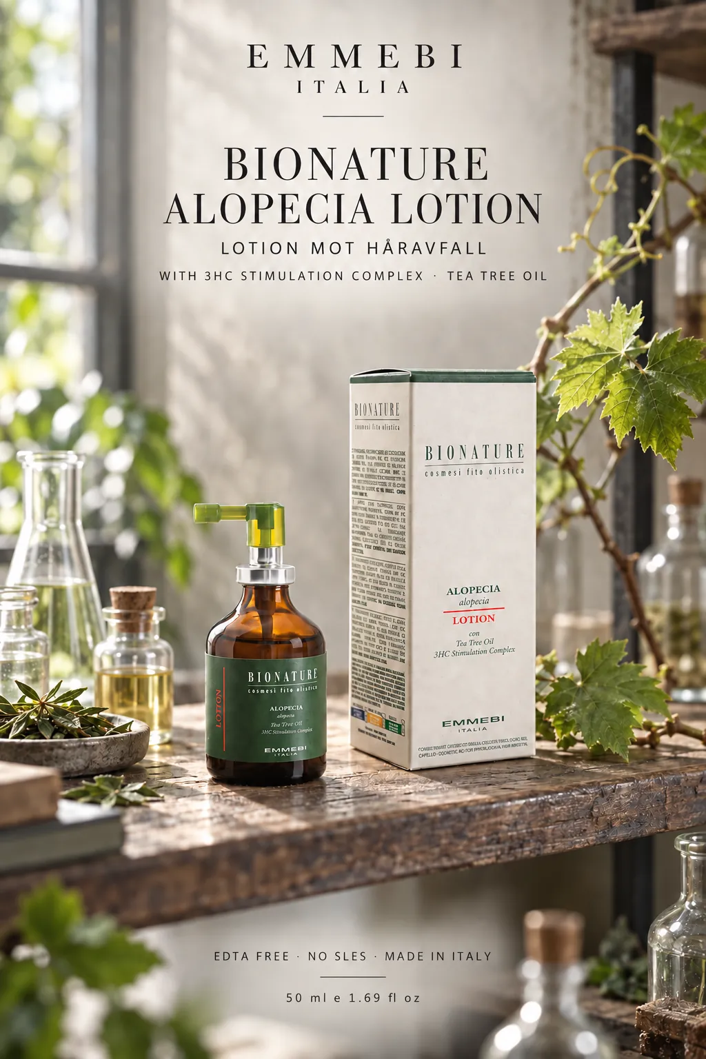 Emmebi Italia Bionature Alopecia Lotion 50 ml — LOTION MOT HÅRAVFALL