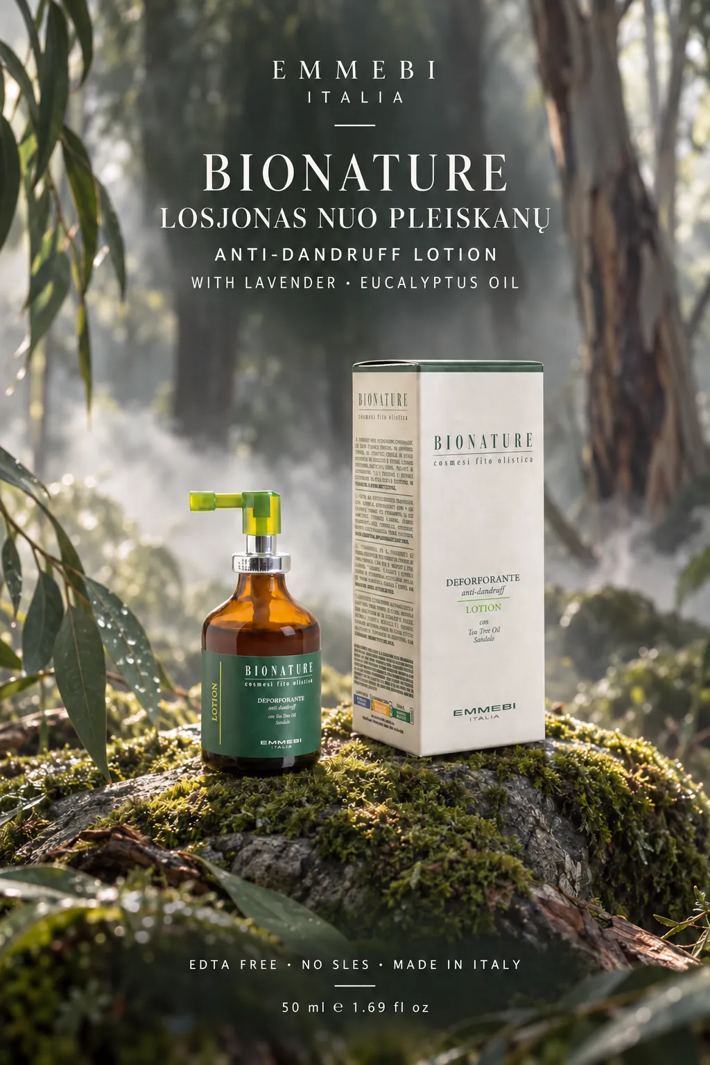 Emmebi Italia Bionature Dandruff-Relief Lotion 50 ml — LOSJONAS NUO PLEISKANŲ
