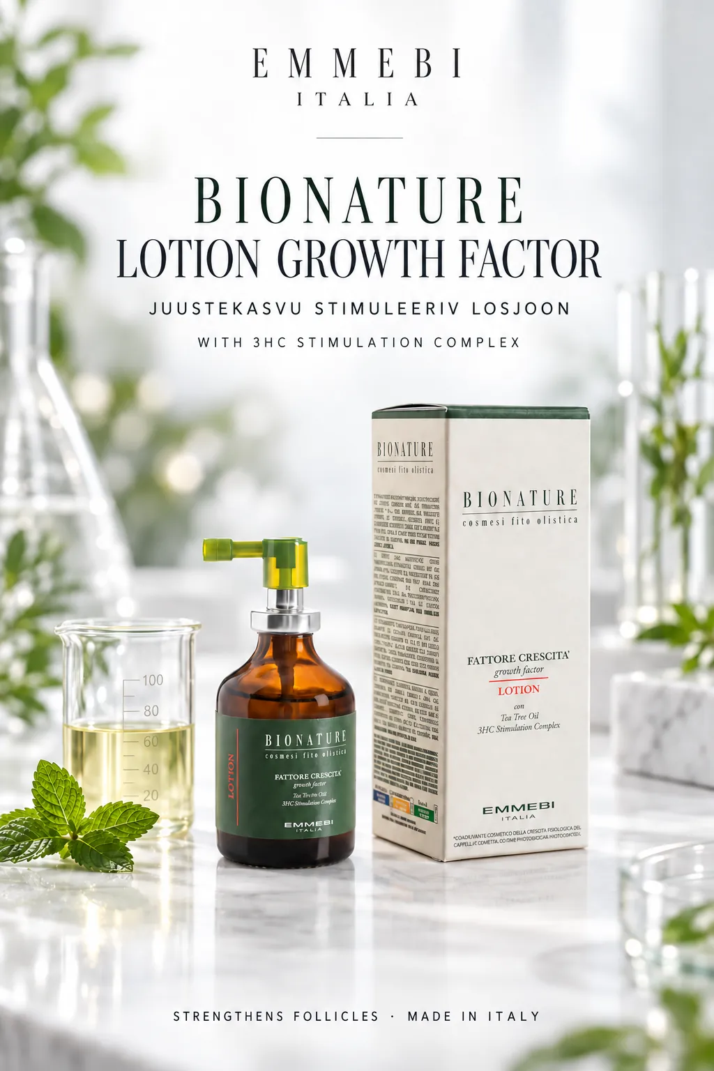 Emmebi Italia BIONATURE LOTION GROWTH FACTOR — JUUSTEKASVU STIMULEERIV LOSJOON
