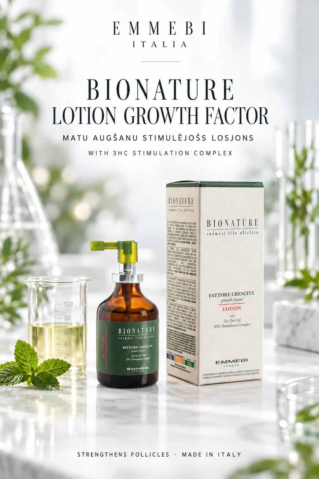 Emmebi Italia BIONATURE LOTION GROWTH FACTOR — MATU AUGŠANU STIMULĒJOŠS LOSJONS
