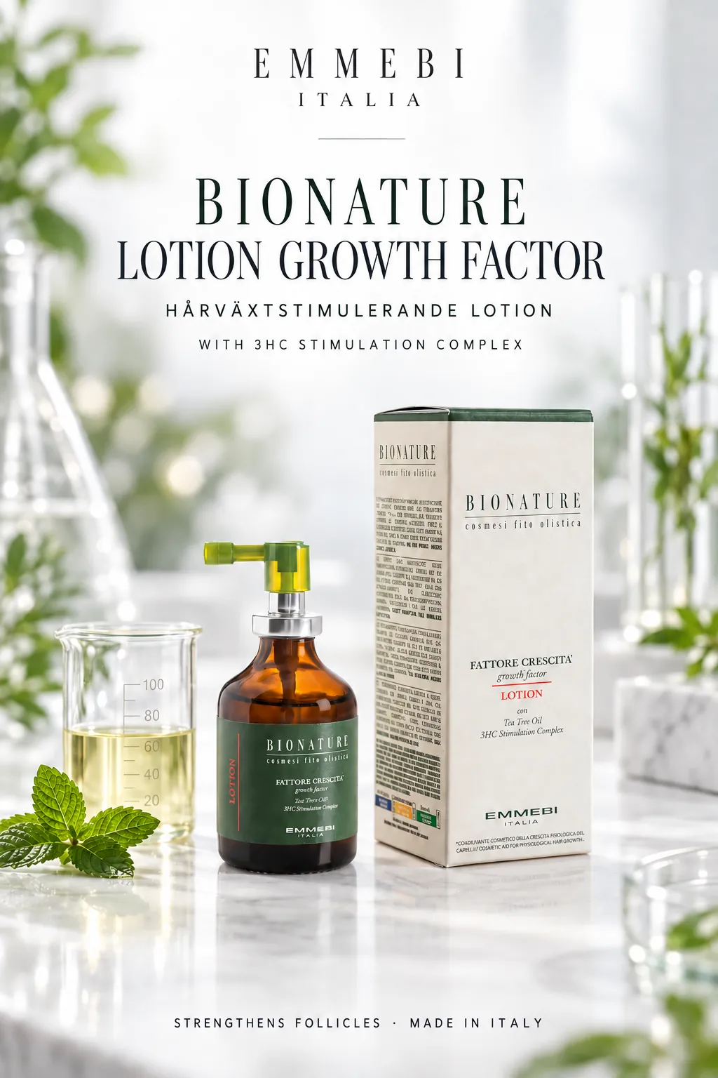 Emmebi Italia BIONATURE LOTION GROWTH FACTOR — HÅRVÄXTSTIMULERANDE LOTION