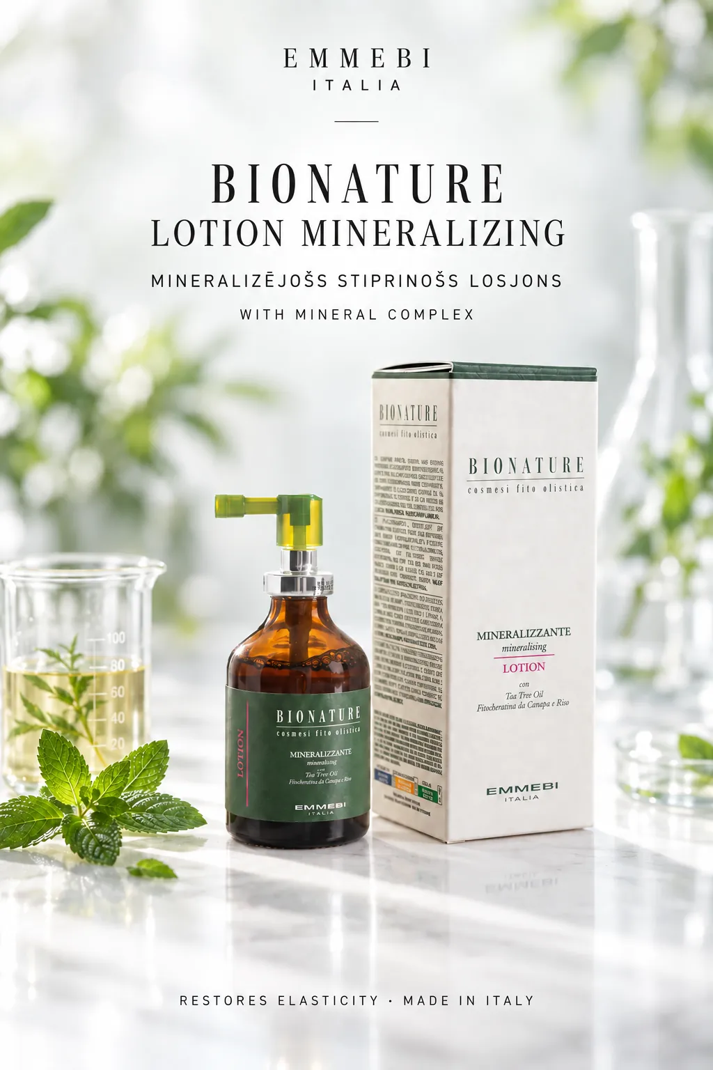 Emmebi Italia BIONATURE LOTION MINERALIZING — MINERALIZĒJOŠS STIPRINOŠS LOSJONS