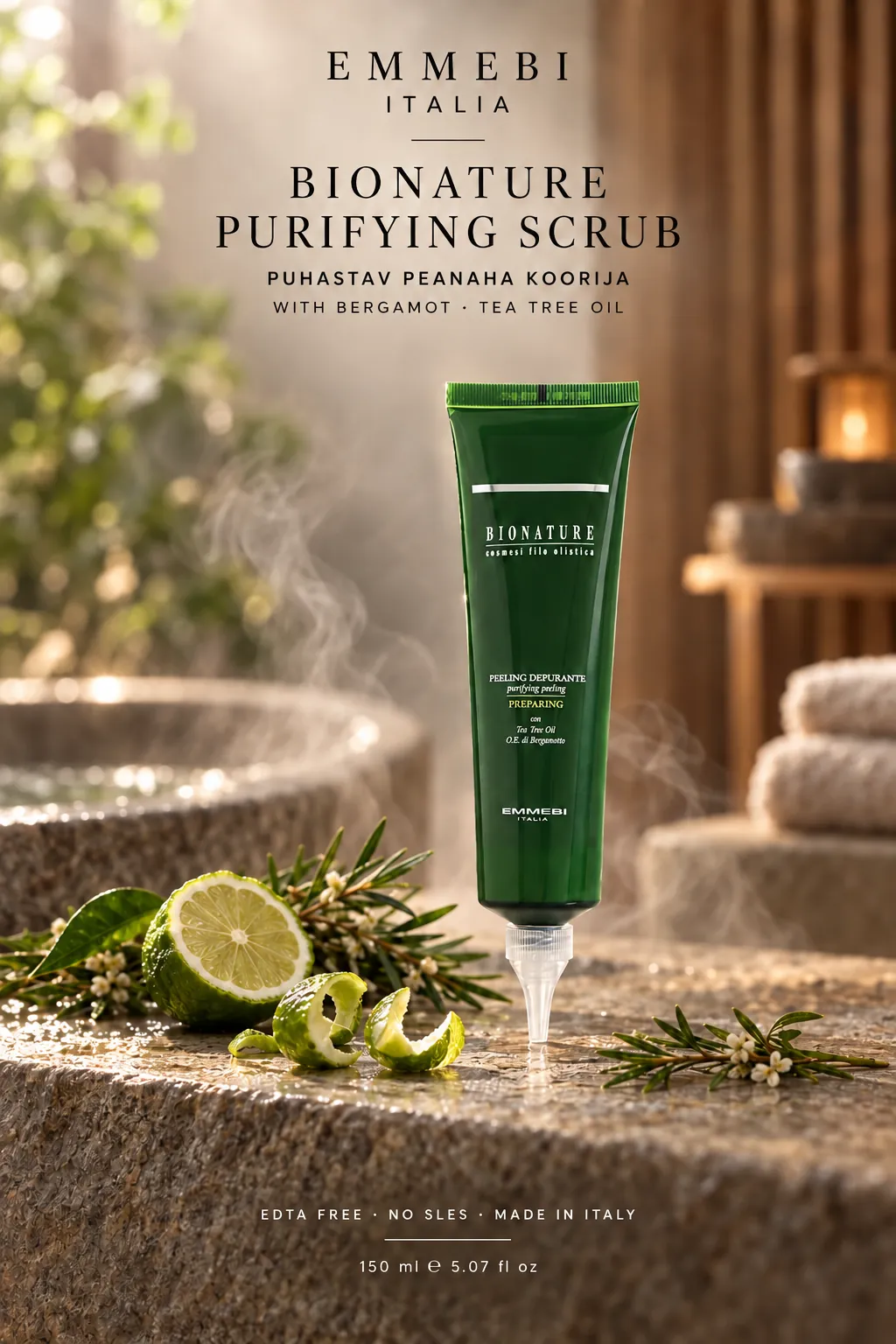 Emmebi Italia Bionature Purifying Scrub 150 ml — PUHASTAV PEANAHA KOORIJA