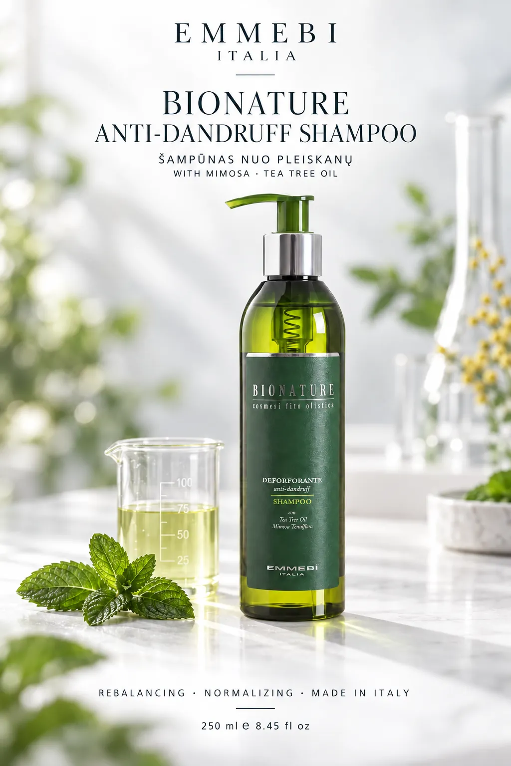 Emmebi Italia BIONATURE ANTI-DANDRUFF SHAMPOO — ŠAMPŪNAS NUO PLEISKANŲ