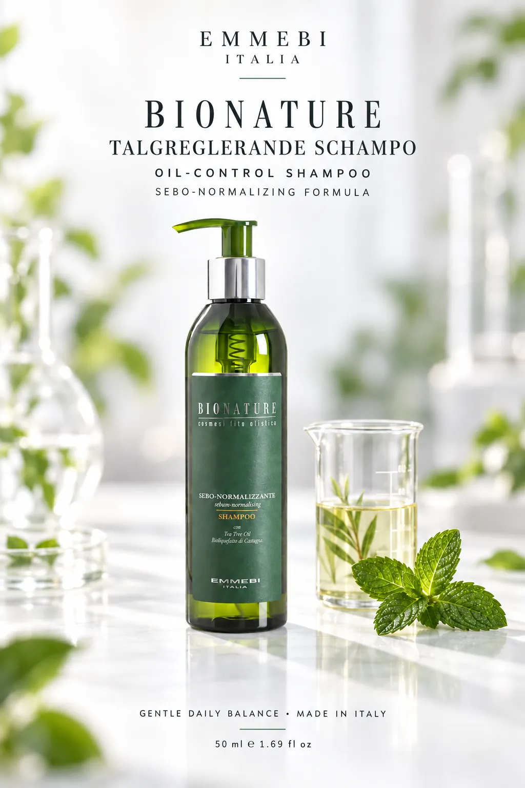 Emmebi Italia BIONATURE SEBO-NORMALIZING SHAMPOO — TALGREGLERANDE SCHAMPO
