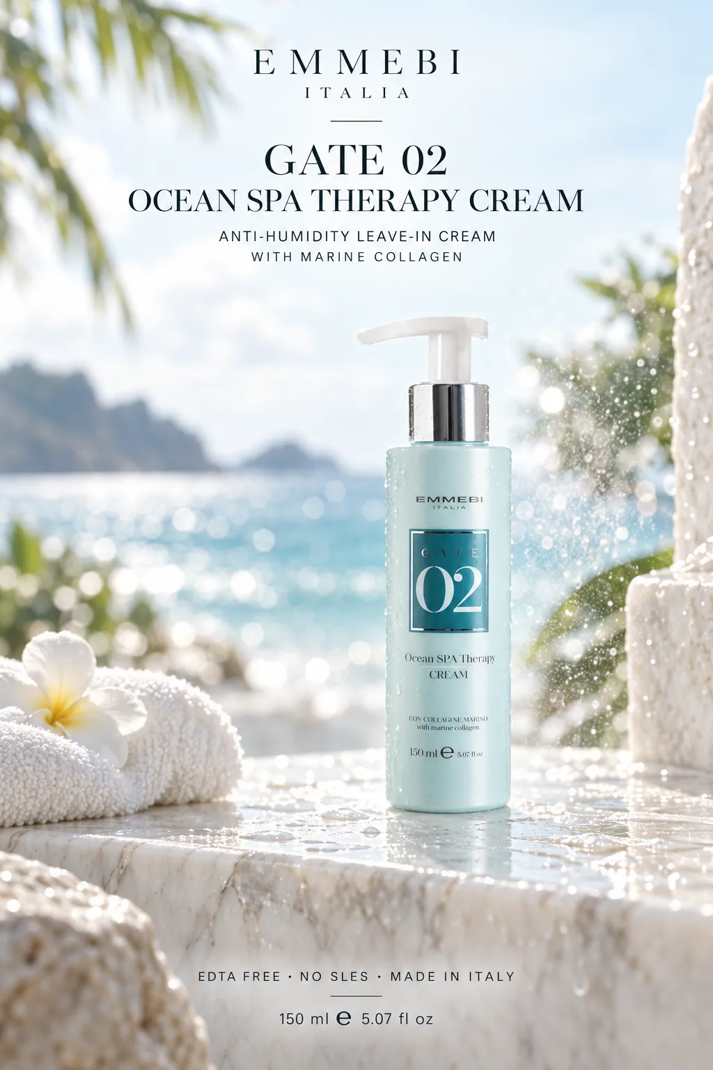 Emmebi Italia Gate 02 Ocean Spa Therapy Cream 150 ml — ANTI-HUMIDITY LEAVE-IN CREAM