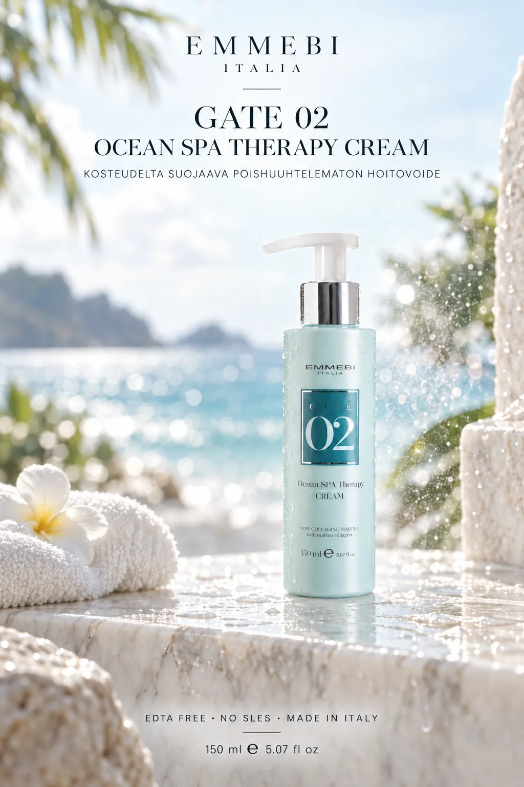 Emmebi Italia Gate 02 Ocean Spa Therapy Cream 150 ml — KOSTEUDELTA SUOJAAVA POISHUUHTELEMATON HOITOVOIDE
