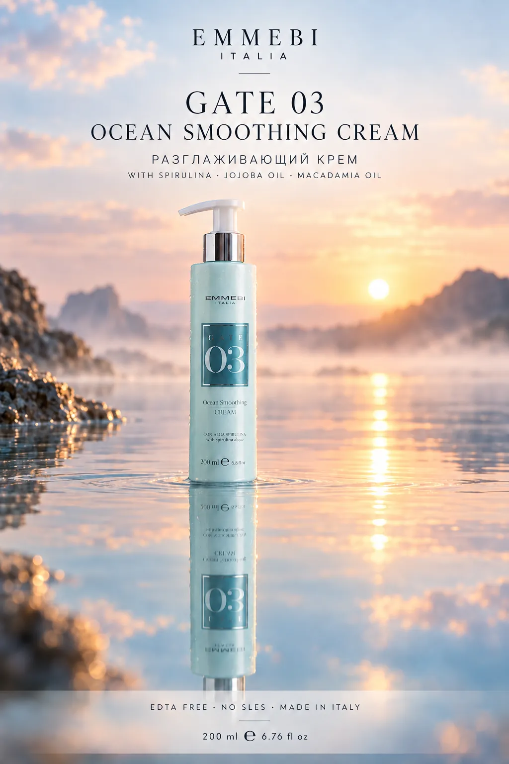 Emmebi Italia Gate 03 Ocean Smoothing Cream 200 ml — РАЗГЛАЖИВАЮЩИЙ КРЕМ