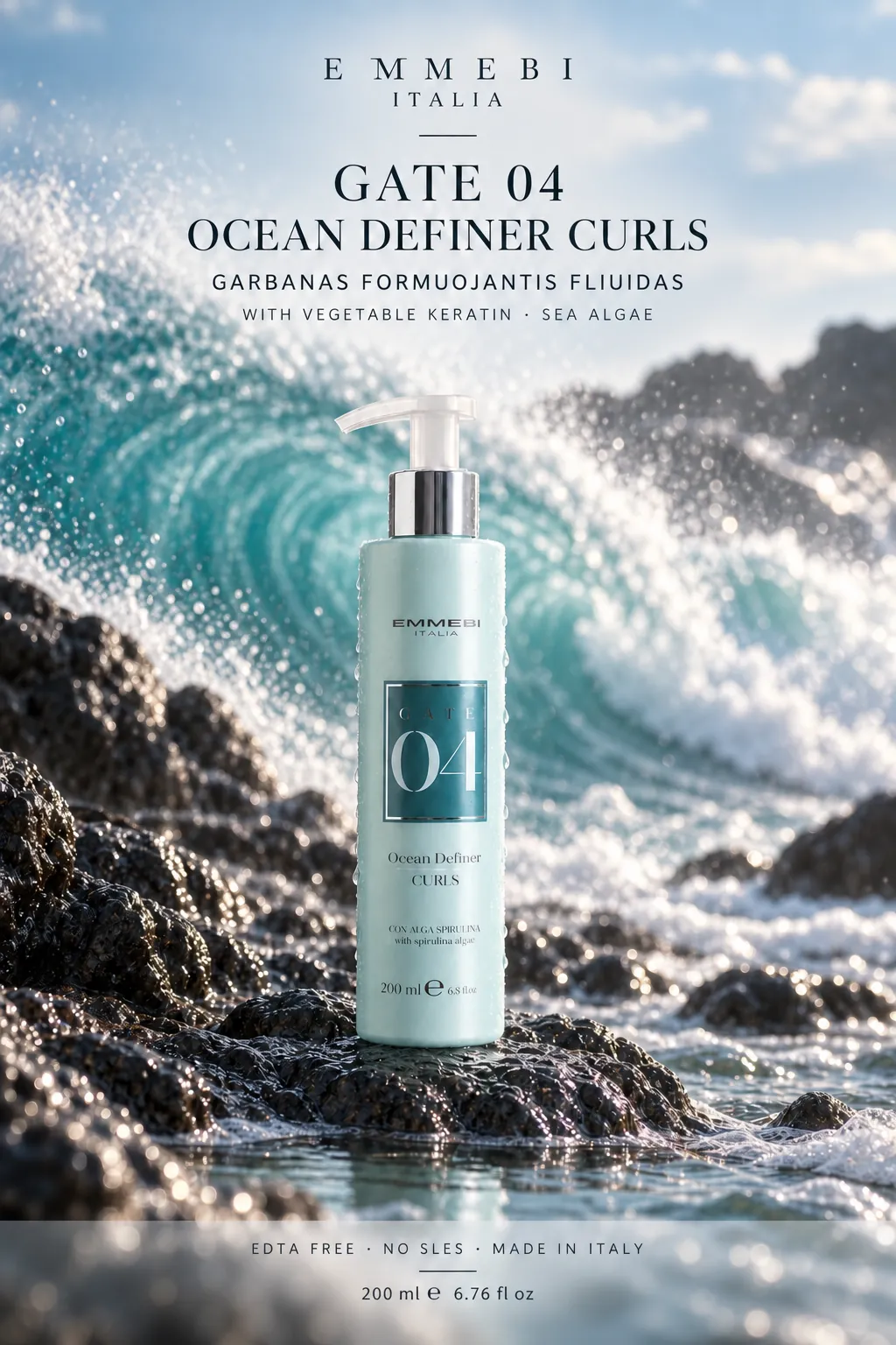 Emmebi Italia Gate 04 Ocean Definer Curls 200 ml — GARBANAS FORMUOJANTIS FLIUIDAS
