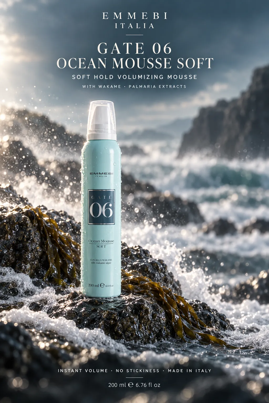 Emmebi Italia GATE 06 OCEAN MOUSSE SOFT 200 ml — SOFT HOLD VOLUMIZING MOUSSE