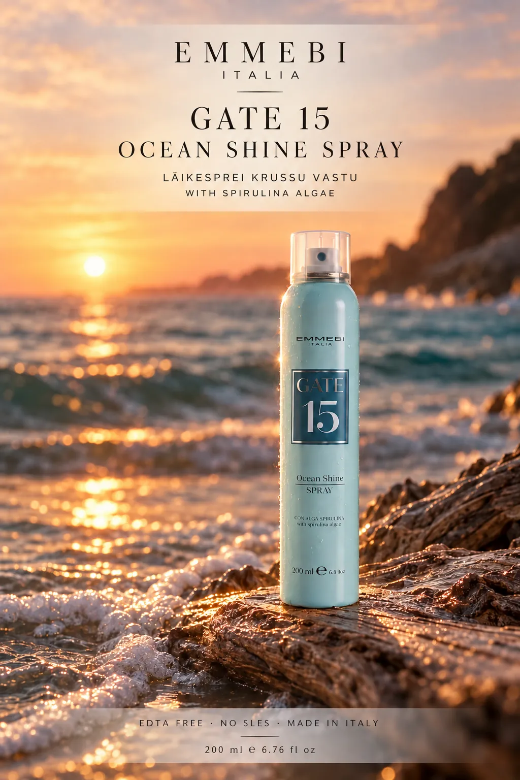 Emmebi Italia Gate 15 Ocean Shine Spray 200 ml — LÄIKESPREI KRUSSU VASTU
