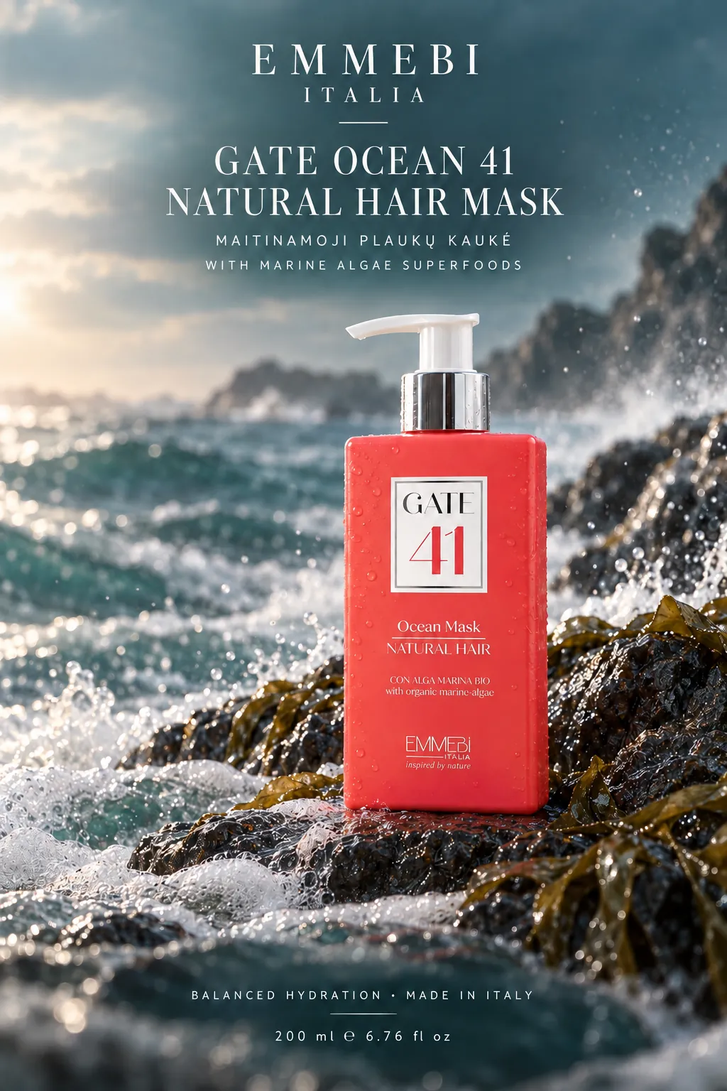 Emmebi Italia GATE OCEAN 41 NATURAL HAIR MASK — MAITINAMOJI PLAUKŲ KAUKĖ