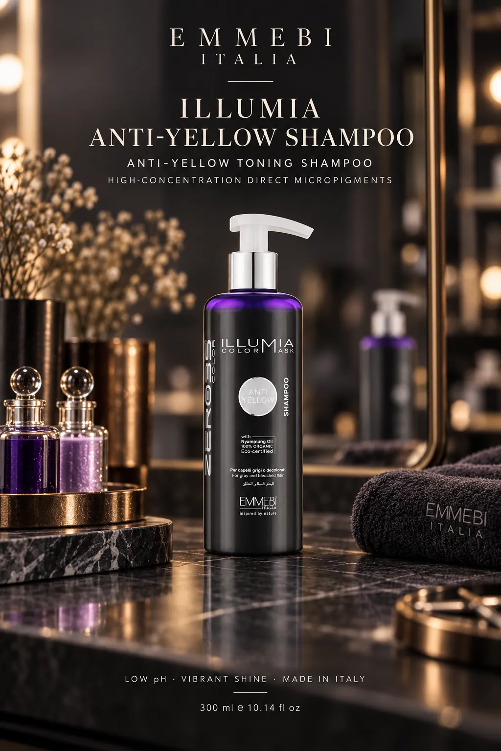 Emmebi Italia ILLUMIA ANTI-YELLOW SHAMPOO — ANTI-YELLOW TONING SHAMPOO