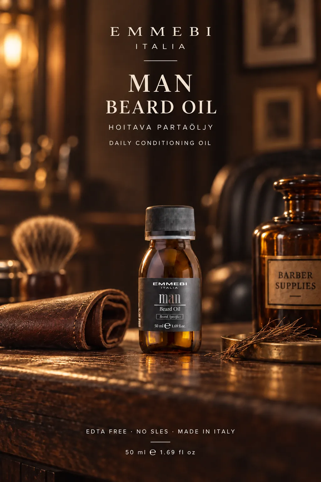 Emmebi Italia Man Beard Oil 50 ml — HOITAVA PARTAÖLJY