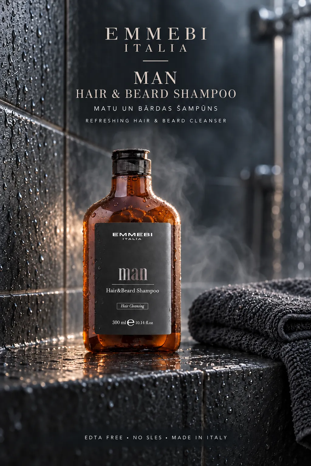 Emmebi Italia Man Hair & Beard Shampoo — MATU UN BĀRDAS ŠAMPŪNS