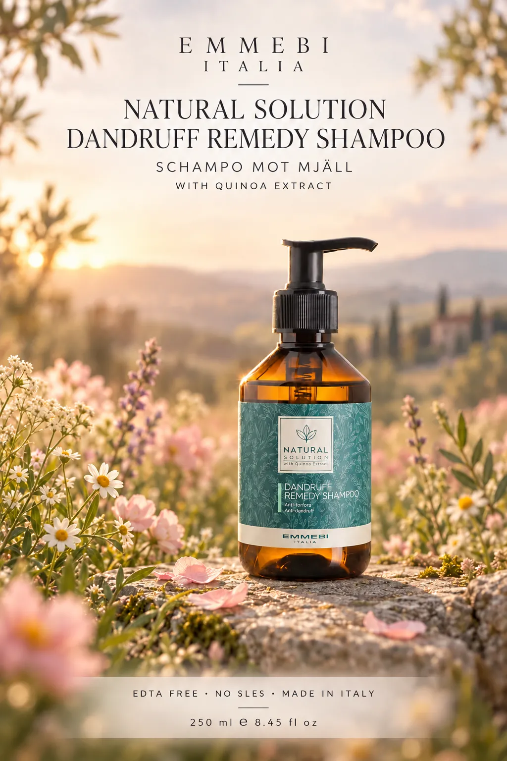 Emmebi Italia Natural Solution Dandruf Remedy Shampoo 250 ml — SCHAMPO MOT MJÄLL