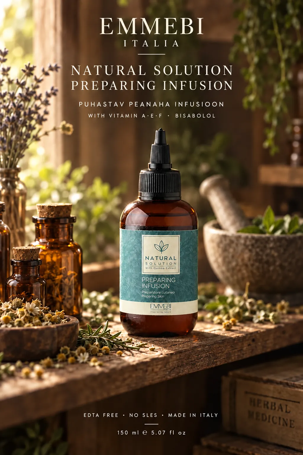 Emmebi Italia Natural Solution Preparing Infusion 150 ml — PUHASTAV PEANAHA INFUSIOON