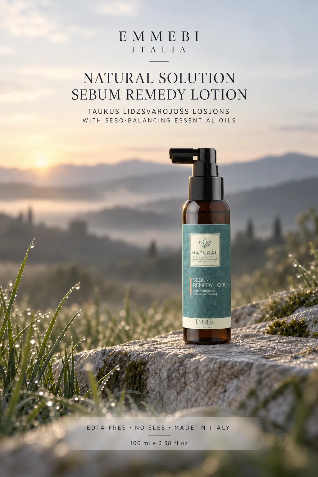 Emmebi Italia Natural Solution Sebum Remedy Lotion 100 ml — TAUKUS LĪDZSVAROJOŠS LOSJONS