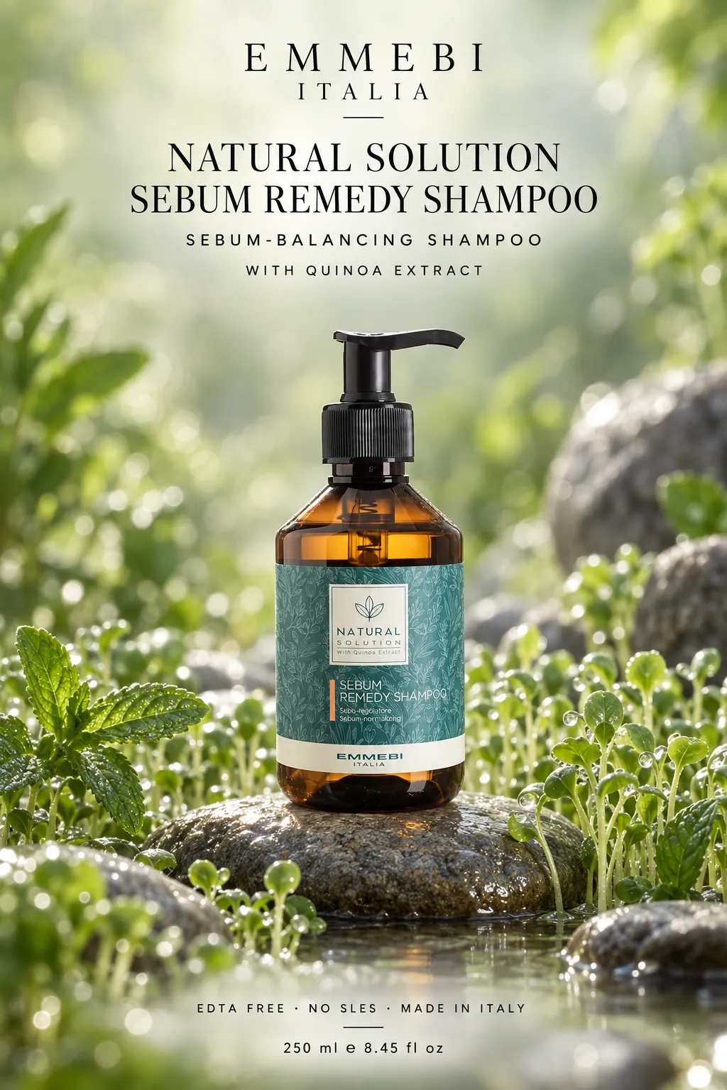 Emmebi Italia Natural Solution Sebum Remedy Shampoo 250 ml — SEBUM-BALANCING SHAMPOO