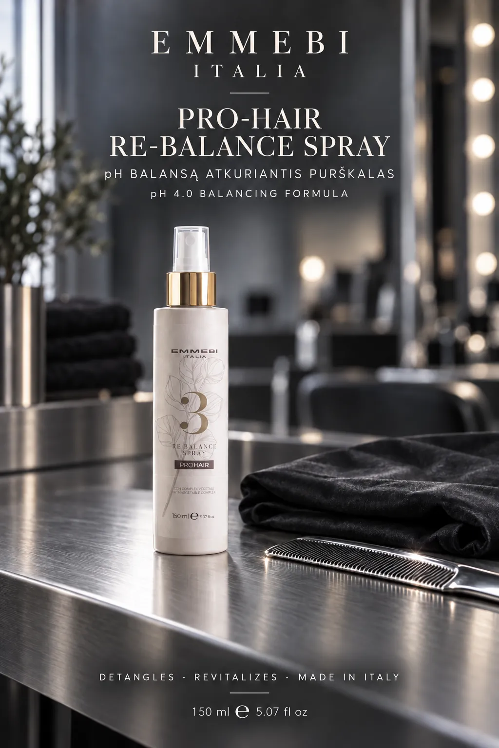 Emmebi Italia PRO-HAIR RE-BALANCE SPRAY 150 ml — pH BALANSĄ ATKURIANTIS PURŠKALAS
